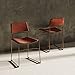 HomeRoots Fabric, Metal Set of Two Salmon Gold Fabric Dining Chairs