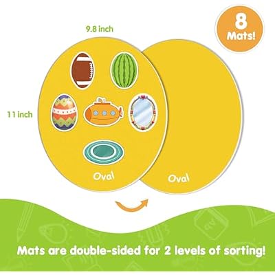 EAMAY Shape Sorter Toy for Toddler, Shape Puzzles and Matching Games Set with 8 Sorting Mats and 48 Everyday Objects Pieces - Learning Sorting Toys for Kids