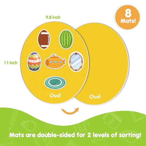 EAMAY Shape Sorter Toy for Toddler, Shape Puzzles and Matching Games Set with 8 Sorting Mats and 48 Everyday Objects Pieces - Learning Sorting Toys for Kids - Thumbnail 4