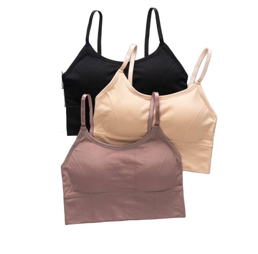Women Bra - Girls Bra Cotton Padded Bra Sports Bra (Adjustable Straps, Full Coverage, Removable Padded) (Gym Workout Running Yoga Bra) Free Size (Pack of 3), Size (28-34)-image-33