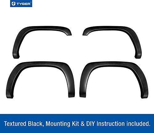 Tyger Auto Tg-Ff6C4218 For 1999-2007 Chevy Silverado/Gmc Sierra (2007 Only Compatible With Classic Models) | Textured Matte Black Paintable Factory Style Fender Flare Set, 4 Piece #TOP1