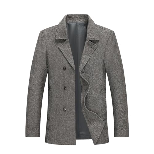 Allthemen Abrigo para Hombre Chaqueta Larga Slim Fit Abrigo De Lana De Invierno Abrigo De Transición Grueso para Hombre Marrón XL