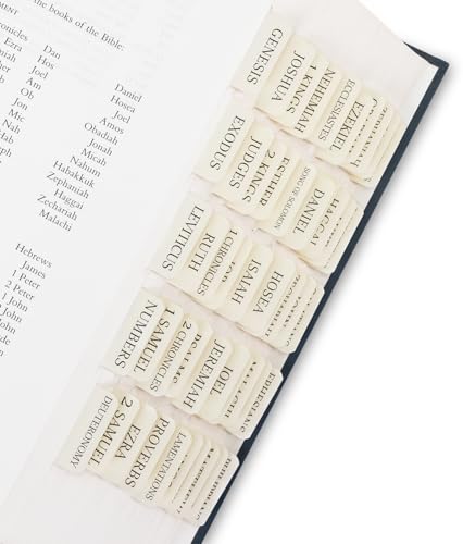 White Bible Tabs for Women & Men, Laminated Bible Tabs for Study Bible, Boho Theme Bible Tabs for Easy Navigation, Simplify Your Bible Reading Experience with Easy-to-Use Indexing Tabs