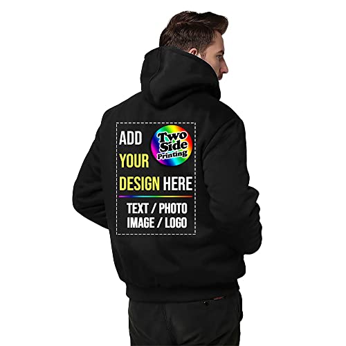 Custom Fleece Hoodie Jacket 2 Side Front Back Print Design Your Own Flannel Thick Winter Warm Thermal Zip up4