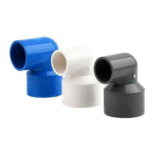 Vcaldgfz 50-32Mm 20,25,32,40,50,63Mm P/;Vc 90 ° Reducing Elbow Metric Solvent Weld Pipe Connector Aquarium Pond Agricultural Garden Fitting(,Grey(1Pcs))