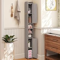 GIANTEX Badkamerkast hoge kast, 20 x 20 x 180 cm, badkamerkast GIANTEX Badkamerkast hoge kast, 20 x 20 x 180 cm, badkamerkast