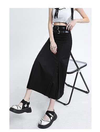 VIVICOLOR Womens Y2k Casual Maxi Skirt Ladies High Waist Pleated Long Y2k Skirt2