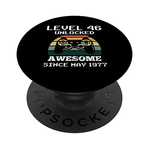 Nivel 46 desbloqueado impresionante desde mayo de 1977 46 cumpleaños PopSockets PopGrip Intercambiable