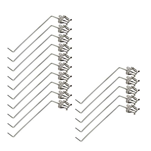 Yibuy 15PCS Silver 3/4 Vertical Keys Euphonium Marching Clamp-On Silver Music Sheet Clip