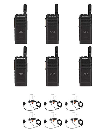 SL300-U-SC-99 UHF 403-470MHz 99 Channel 3 Watt Digital DMR Display Radio with E346 Surveillance Headset 6 Pack