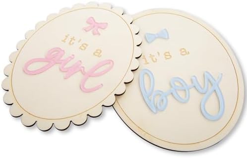 2PCS Hospital Gender Reveal It’s a Boy It’s a Girl Wooden Sign, Gender Reveal Hospital Sign, Baby Birth Announcement Sign Prop