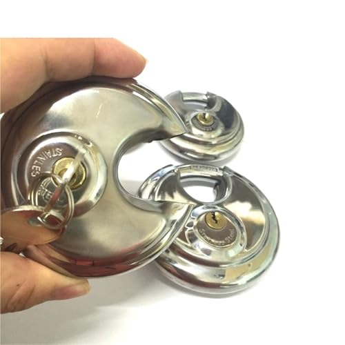 Cadenas circulaire acier 90mm pour bloquer les ouvertures forcées de porte et meuble