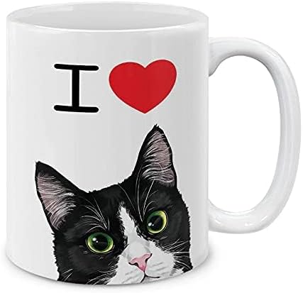 MUGBREW I Love Tuxedo Cat Ceramic Coffee Mug Tea Cup, 11 OZ - Image 2