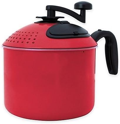 Mac Magic 4 qt. Pasta Pot, Easy Food Release and Quick Cleanup - Red