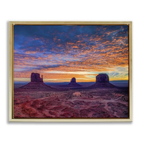Mesa Buttes Desert Canyon Sunset, 16 x 20 Inch Canvas in Floater Frame