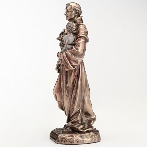 Estatua Saint Anthony y Niño Jesús 15.9 cm Resina Bronce miniatura 6