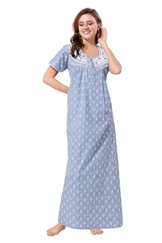 Image of Soulemo Women's Pure Cotton Floor Length Nighty 1682