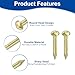 uxcell 50Pcs Small Hardware Nails, 2 x 15mm Brass Round Head Nail Common Finishing Nail for Household Woodworking Picture Hanging DIY Projects, Gold