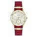 GUESS  Gold-Tone + Iconic Red Stain Resistant Silicone Watch with Day, Date + 24 Hour Military/Int'l Time. Color: Red (Model: U1157L2)
