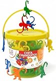 Mareta Bucket of Monkeys Classic Game, 100-pc Counting Games for Kids Ages 3+, Color Sorting, Linking, Motor Skills, Preschool Homeschool Learning Toys.