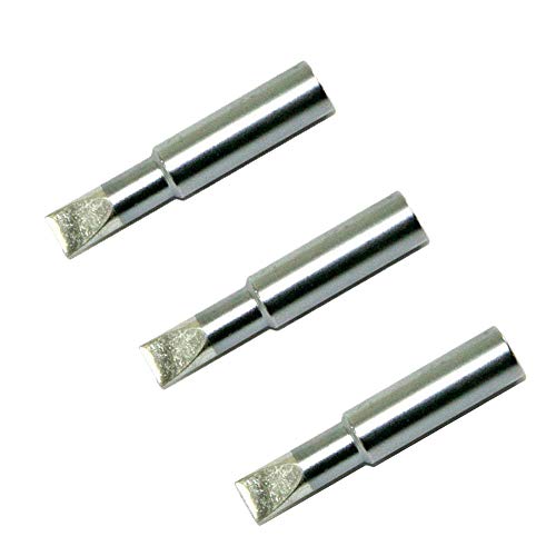 Hakko 1/4inch Replacement Tip For Hakko Fx-601 (3 Pack) - Iron Blade, Bevel Edge, Soldering-Iron-Tips-Replacement, Tip, Chisel Tip