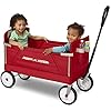 Radio Flyer 3-in-1 EZ Folding Wagon Ride On for Kids, Garden, Cargo, Red Collapsible Wagon