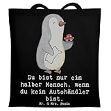 Mr. & Mrs. Panda Tote Bag Autohändler Herz - Geschenk, Beruf, Stoffbeutel, Strandtasche, Autohandel, Tasche, Gebrauchtwagenhändler, Tüte, Laptoptasche