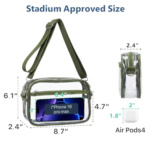 Image of PACKISM Clear Bag for Stadium Events - Small Clear Purses for Women Stadium Crossbody for Game Day, Festival, Concerts
