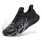 SHULOOK Kochschuhe Herren rutschfeste Schuhe Küche Wasserfeste Schuhe Outdoor Gastro Kellner Leicht Bequeme Sneaker Ohne Stahlkappe Schwarz EU 43