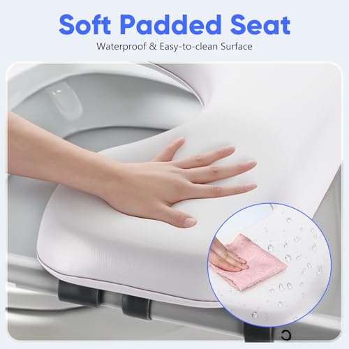 Raised Toilet Seat with Handles, Toilet Seat Riser for Seniors with Adjustable Height & Width, Cozy Padded 500lb Handicap Toilet Seat for Elderly, Surgery, Pregnant, Fit Any Toilet, Assist Getting Up by JYew - Image 5