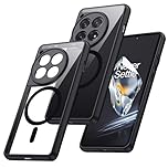 MAKAVO Magnetic for OnePlus 12 Case [Compatible with MagSafe] Clear Shockproof Phone Case with Camera Cover, One Plus 12 Slim Thin Yet Military Grade Drop Proof Silicone Bumper Case