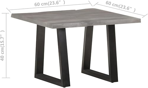 Miniatura 6 de vidaXL Mesa de centro de madera de acacia maciza con bordes vivos, extremo lateral, centro de sofá, mesa de almacenamiento, sala de estar,