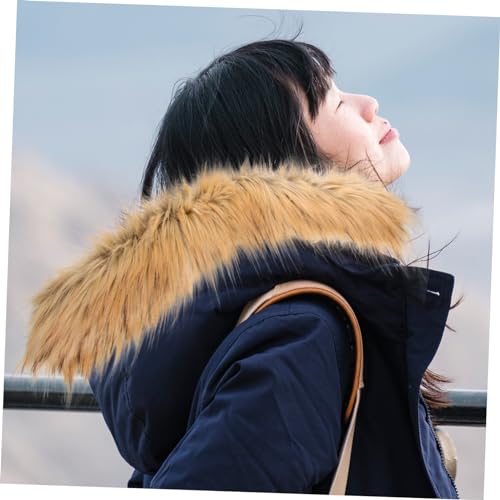 KESYOO Shawl Detachable Collar Faux Fur Hood Trim Winter Costume Accessories Snow Suit Women Faux Fur Trim for4