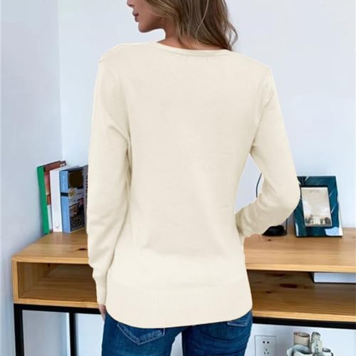 Light Cardigans for Women Autumen Casual Long Sleeve Open Front V Neck Buttons Knit Cardigans Fall Clothes Outfits4