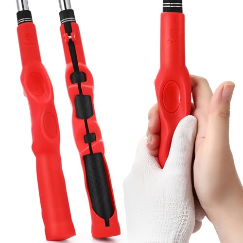 Sotiff 2 Pcs Golf Swing Trainer Golf Grip Training Aid Improving Hand Positioning Removable Swing Grip Attachment for Beginner Clubs