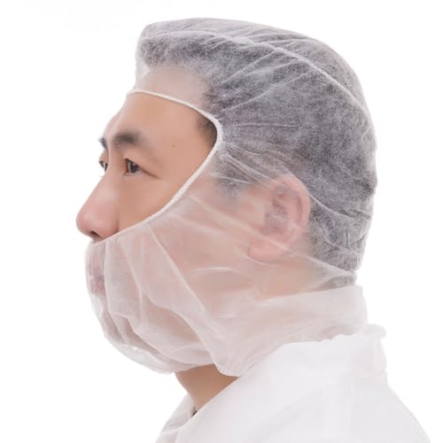 Fetizrin 100 Pcs Disposable Hood Caps Full Face Hair Net Beard Cover  thumb #3