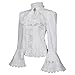 Mingyuezai Victorian Blouse Womens Gothic Pirate Shirt Vintage Long Sleeve Lotus Ruffle Tops (S, 010 White)