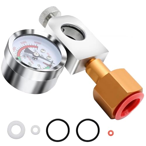 YUANYUU CO2 Refill Adapter for Soda with Pressure Gauge