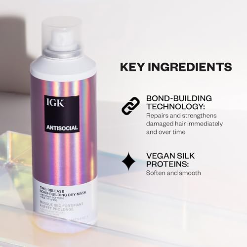Igk I0097135 Antisocial Bond-Building Dry Hair Mask, Overnight Dry Hair Mask For Damaged Hair, Revive Healthy Hair, Hair Treatment thumb #2