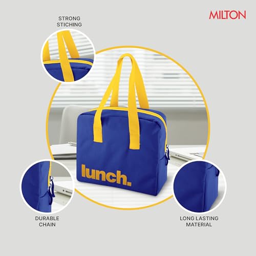 Image of MILTON The Lunch Bag | Insulated Tiffin Bag for Office, Men & Women | Eco-Friendly, Durable & Spacious | Fits Lunch Box & Bottle | Multi-Use Bag for School & Travel | 2.56 L - Navy Blue
