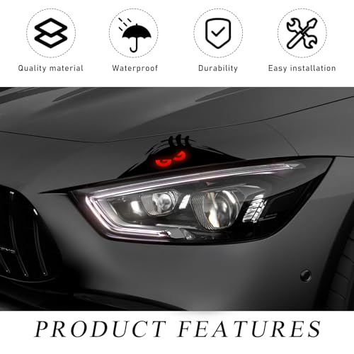 Image of Yourkar Car Dune Monster Sticker, Funny Peeping Monster Auto Decals Cover Scratches, Reflective Waterproof Vinyl Vehicle Hide and Seek Monster Decal, Decorative Car Accessories