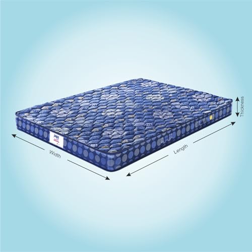 Image of peps Springkoil Bonnell 8-inch Queen Size Spring Mattress (Dark Blue, 84x66x08) with 2 Free Pillow