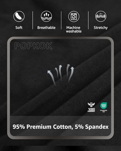 POPKOK Mens Underwear Tag-Free Cotton Stretch Briefs With Pouch 3 Pack3