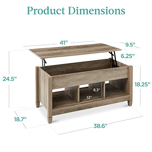 Best Choice Products Wooden Lift Top Coffee Table, Multifunctional Accent Furniture for Living Room, Décor - Image 3