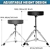 AKOZLIN Drum Throne Drum Stool Padded Seat, 15'-21.6' Height Adjustable Round Top Drum Chair with Sturdy Tripod Base, Anti-Slip Feet Foldable for Drummer,Percussion,Keyboard Players #1