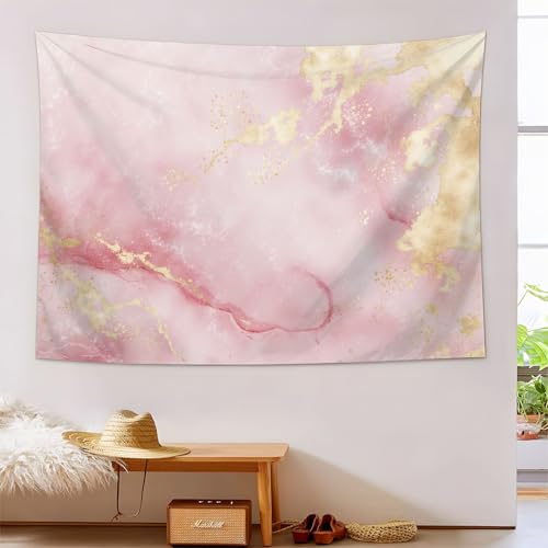 Tapisserie texture de marbre rose pour créer une ambiance cocooning dans votre chambre