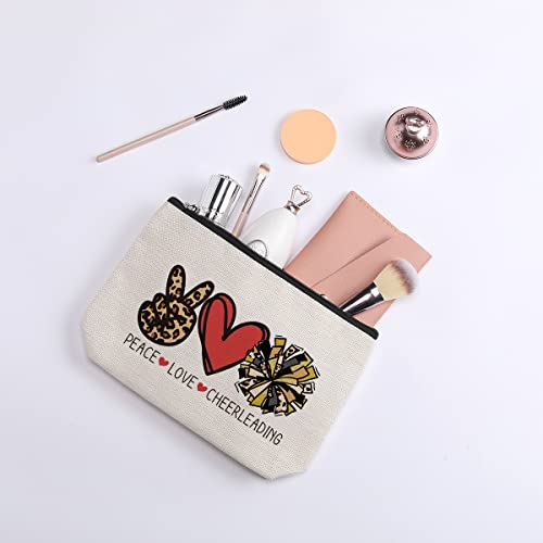 kdxpbpz Cheer Stuff Cheerleader Cheer Bag Funny Cheerleader Gifts Cheerleading Gift Christmas Birthday Gifts for Women Her Female Cheer Team Merchandise - Peace Love Cheerleading