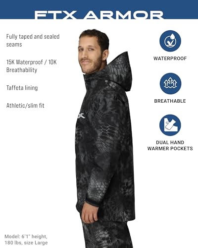 FROGG TOGGS Men\'s FTX Armor Premium Waterproof Rain, Fishing/Anglers Jacket, Kryptek Typhon, Large - Thumbnail 3