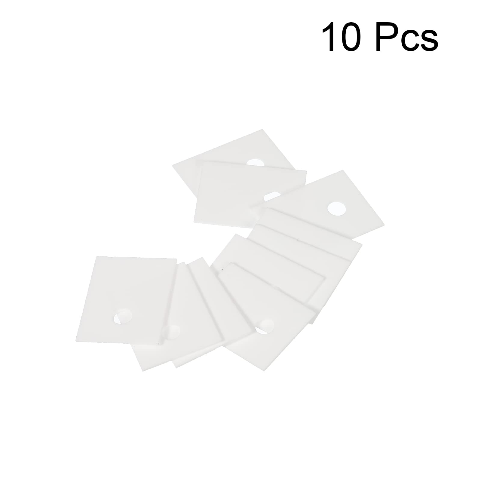 PATIKIL Allumina Ceramica Lastra Raffreddamento Imbottitura Isolante 10pz 3.8mm Foro Alta Durezza per MOS Transistor 22x17x0.65mm