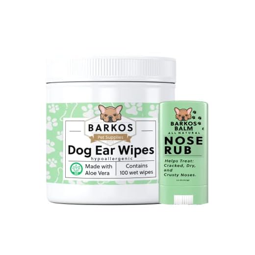 Barkos Pet Supplies Dog Ear Cleaner Wipes + Nose Balm for Dogs | Bulldog, French Bulldog, Pug, English Bulldog | Cleans & Soothes Ears, Wrinkles, Folds, Tear Stain